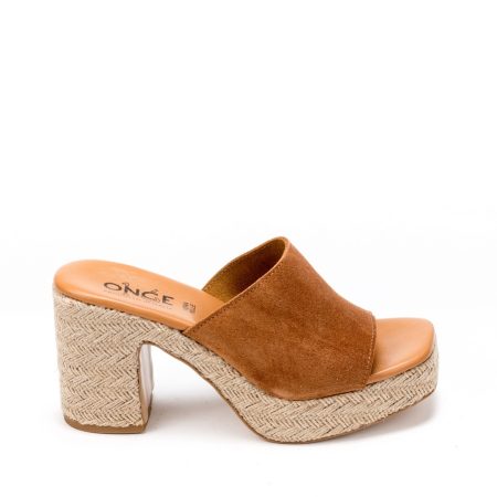 Alternative view of Ženske kožne papuče Once-25734 braon na štiklu